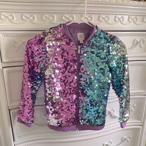 Sequin Kids Jacket - Pink and Blue